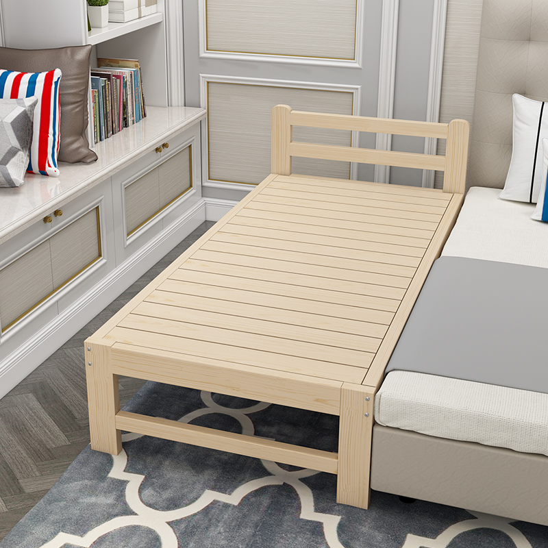 尋木匠拼接床加宽床边实木单人小床带护栏大床加长大人定制