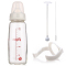 贝亲(PIGEON)标准口径玻璃奶瓶240ml AA85 M号奶嘴3-6个月送配件白色手柄+吸管组