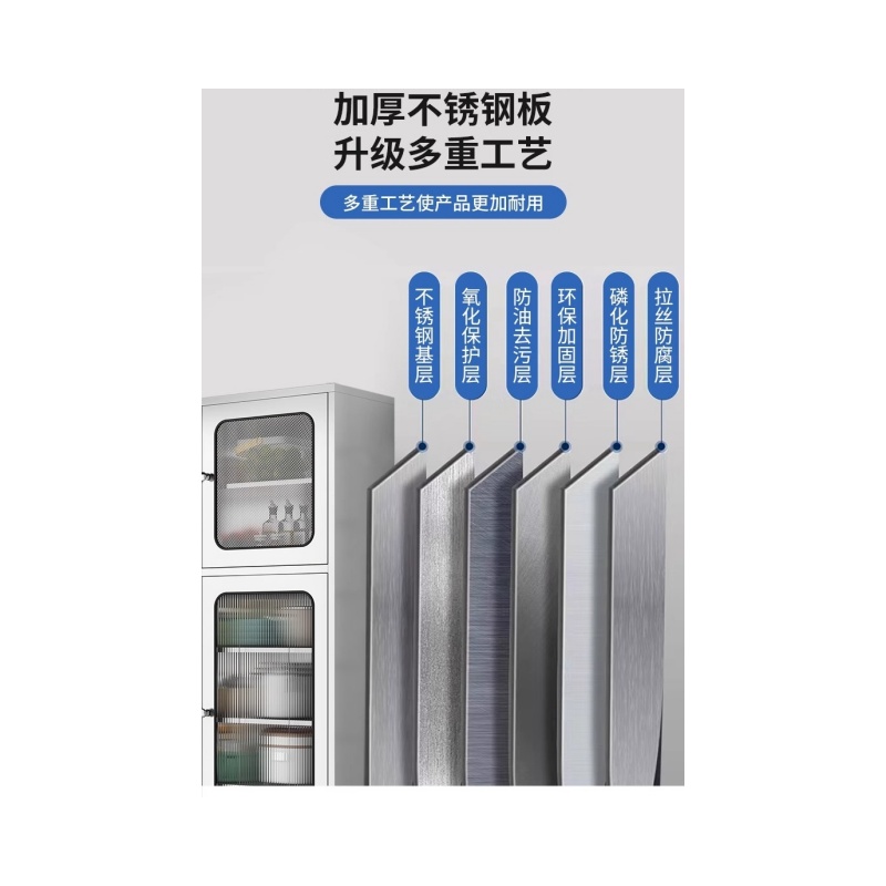 铭思达不锈钢碗柜宽500mm台高清大图
