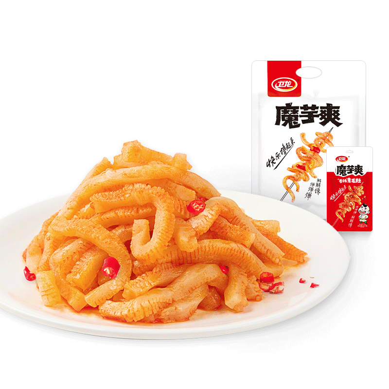 卫龙辣条魔芋爽 500g 约28小包 香辣味麻辣味混合 魔芋爽香辣味酸辣麻辣高清大图