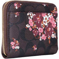 COACH 蔻驰 女钱包女士深咖印花PVC短款钱包钱夹 F31955 IMBMC