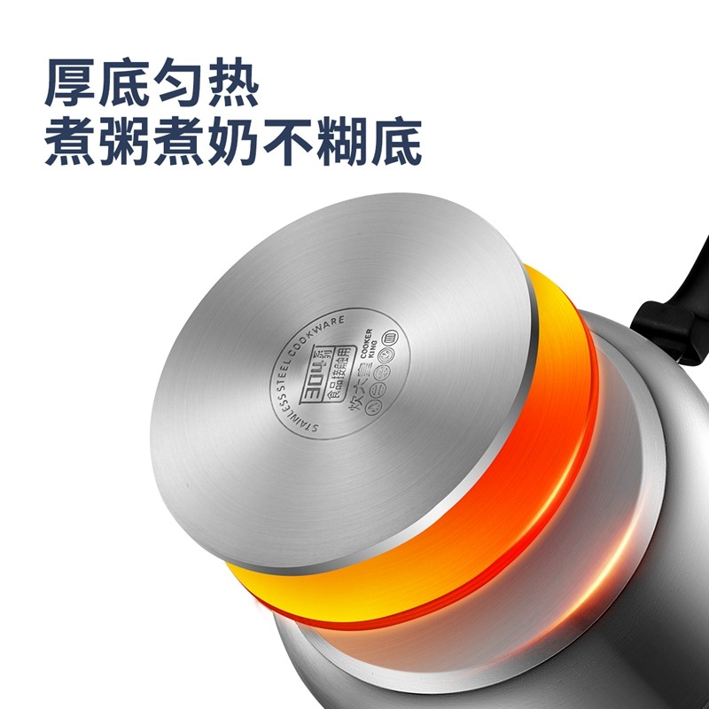 COOKER KING 炊大皇 美式不锈钢奶锅16cm WG16348高清大图