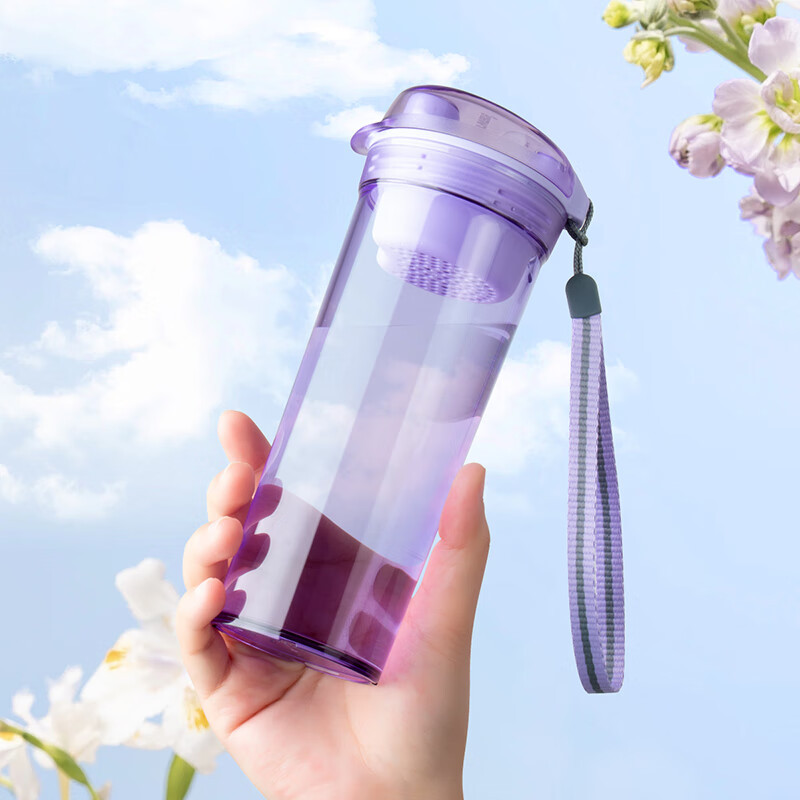 特百惠(tupperware)晶彩茶韵随心杯400ml 便携运动水杯男女士学生塑料