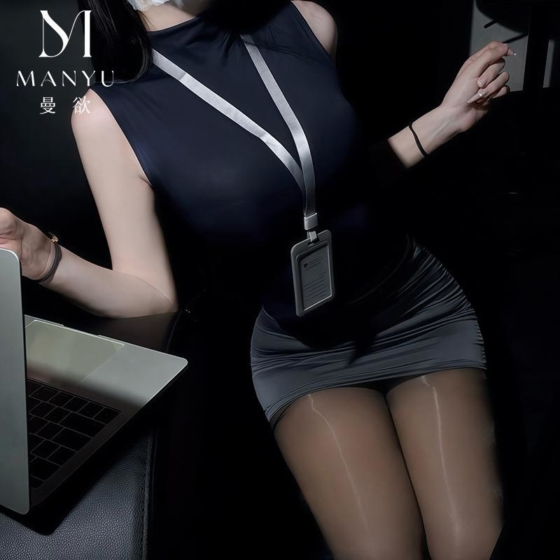 曼欲性感情趣内衣纯欲风秘书包臀裙空姐制服激情夜店免脱套装9488高清大图