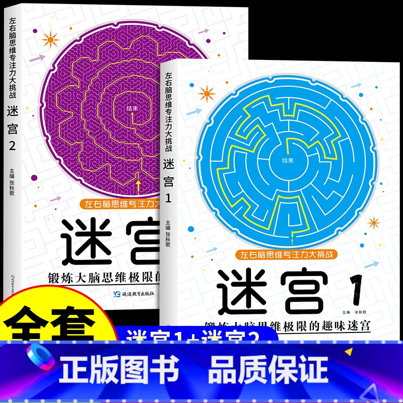 [全套2册]迷宫①+② [正版]抖音同款魔线专注力训练左右脑开发思维训练书迷宫书籍幼儿园高难度小学生2-3一6-7-8-高清大图