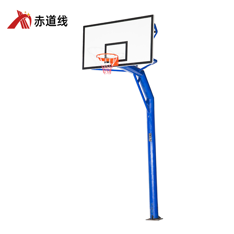 赤道线 户外圆管埋地独柱篮球架成人中小学生学校训练比赛标准专用篮球架(一副)CDX-A042S001高清大图