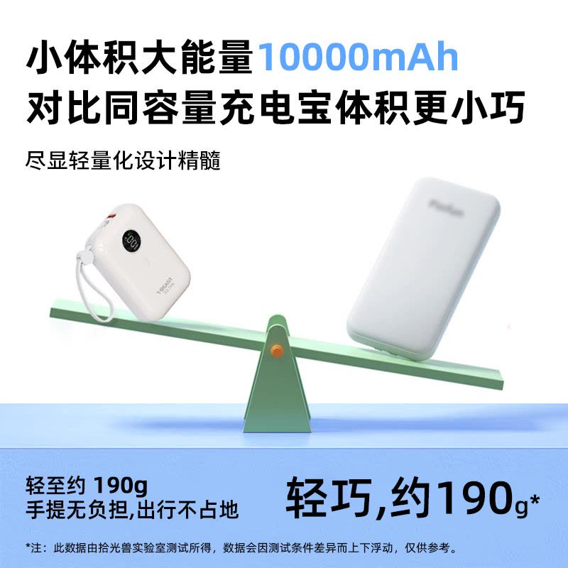 3C认证可上飞机[拾光兽TBEAST]充电宝小巧快充充电宝便携图片