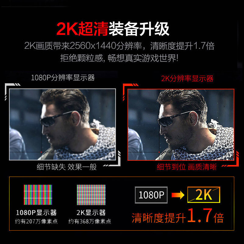PANDA熊猫27英寸2K144Hz高清显示器1ms IPS游戏电竞屏