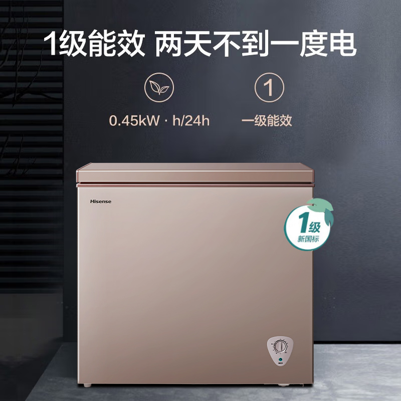 海信(Hisense)145升 家用商用冰柜 冷藏冷冻转换柜 断电保护 一级节能单温卧式冷柜 BD/BC-145NUD