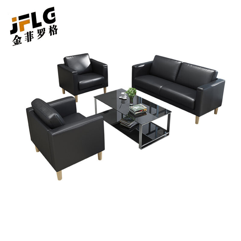 苏宁 金菲罗格 时尚简约办公皮艺沙发 1+3沙发组合高清大图