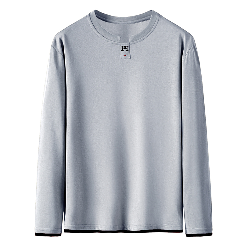 棉质长袖体恤男士休闲百搭舒适透气男士t恤男衣服李维犀牛leevirhino