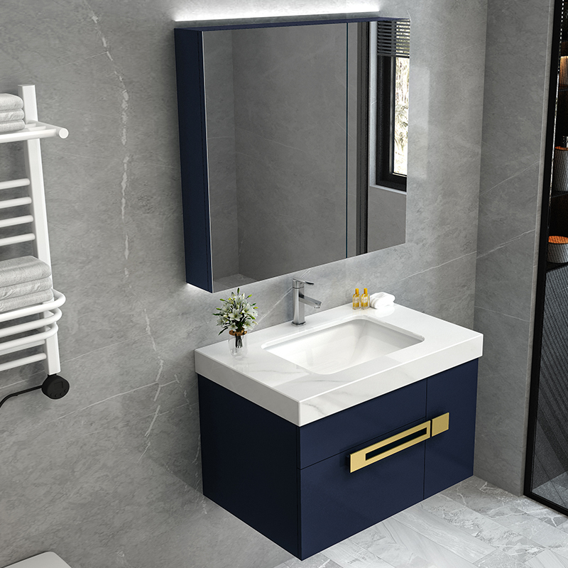 MICOE四季沐歌现代简约风挂墙式 实木浴室柜组合卫生间洗脸盆柜卫浴柜洗漱台洗手盆柜组合