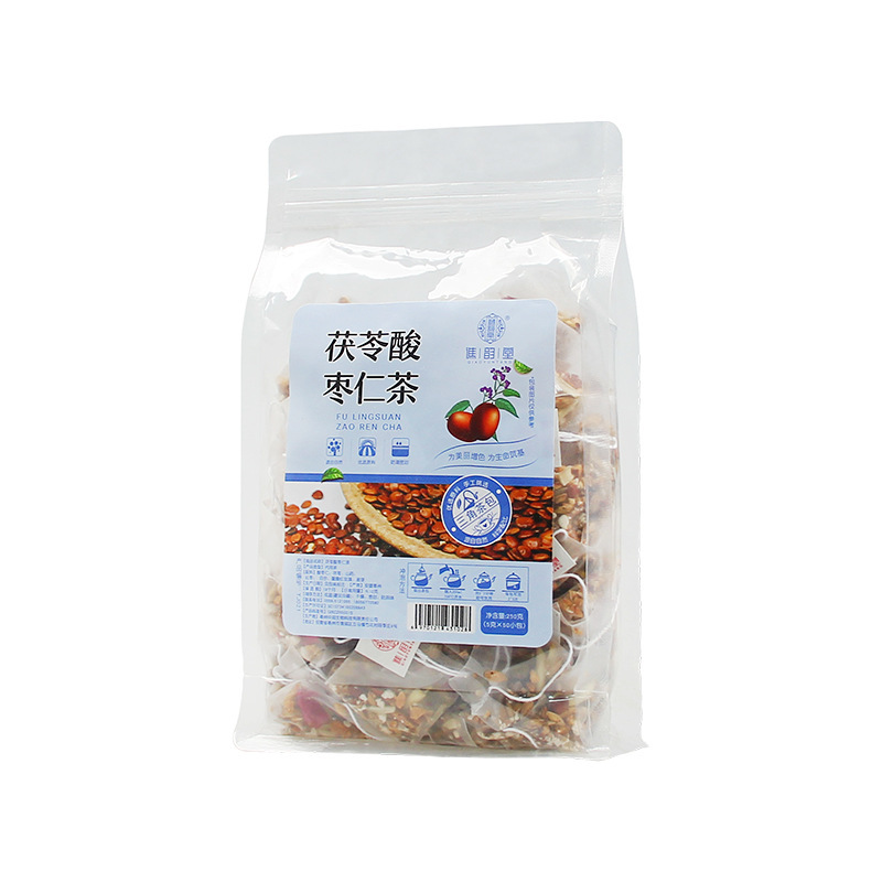 谯韵堂茯苓酸枣仁茶助眠茶50包量贩装三角包茶安舒茶睡安茶百合红枣山药茶茯苓重瓣玫瑰酸枣仁麦芽茶