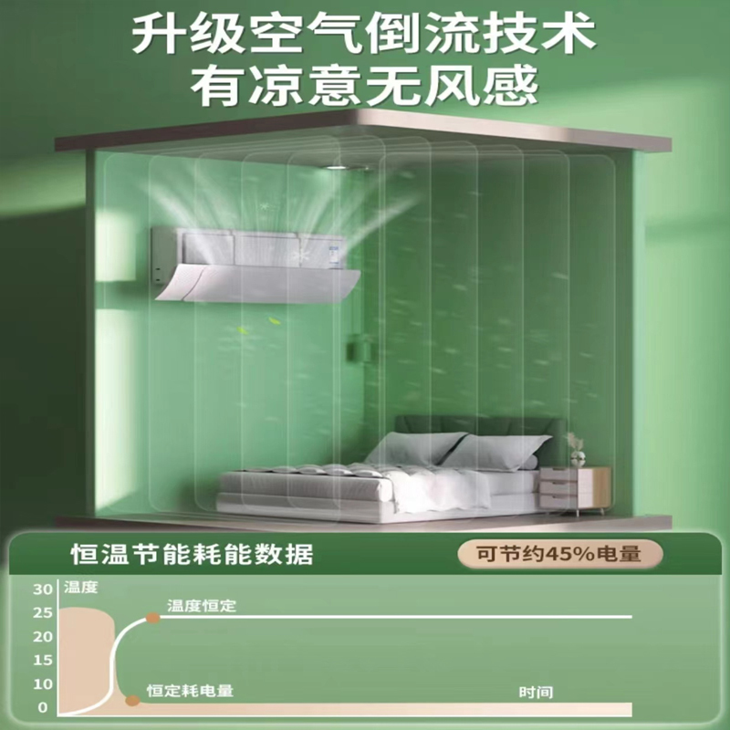 格力 空调挡风板防直吹挡板壁挂式通用遮出风口帘格力转移导风挂机神器