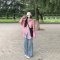 NEW LAKE美式复古做旧立领皮衣外套女宽松慵懒风小众机车服夹克春秋款