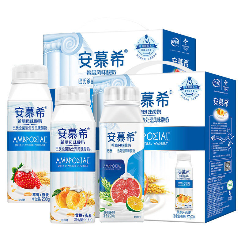 伊利安慕希酸奶草莓燕麦安慕希200g*10瓶 z