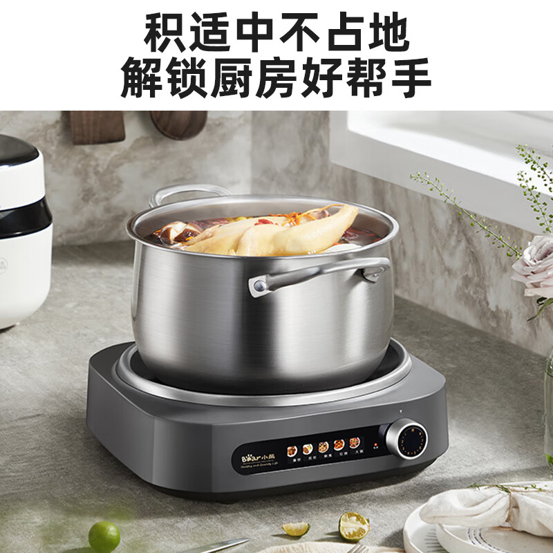 小熊(Bear)电磁炉家用大功率2200W火锅炉电磁灶智能定时电灶防水黑色微晶面板DCL-B22F5高清大图