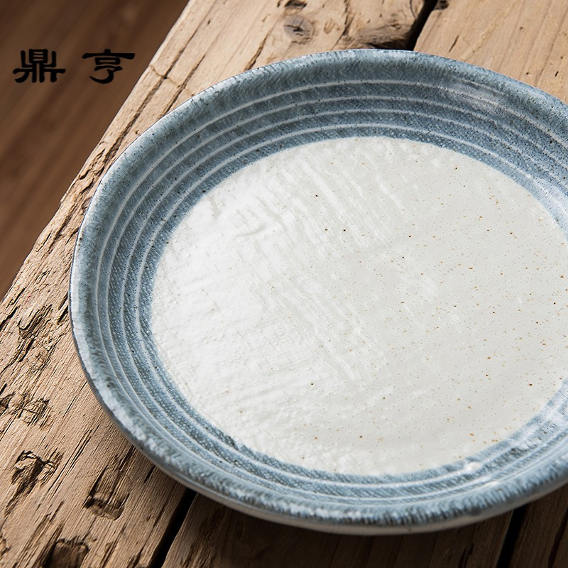 鼎亨日本进口 云系列蓝色小清新陶瓷餐盘平盘水果盘杯碟套装