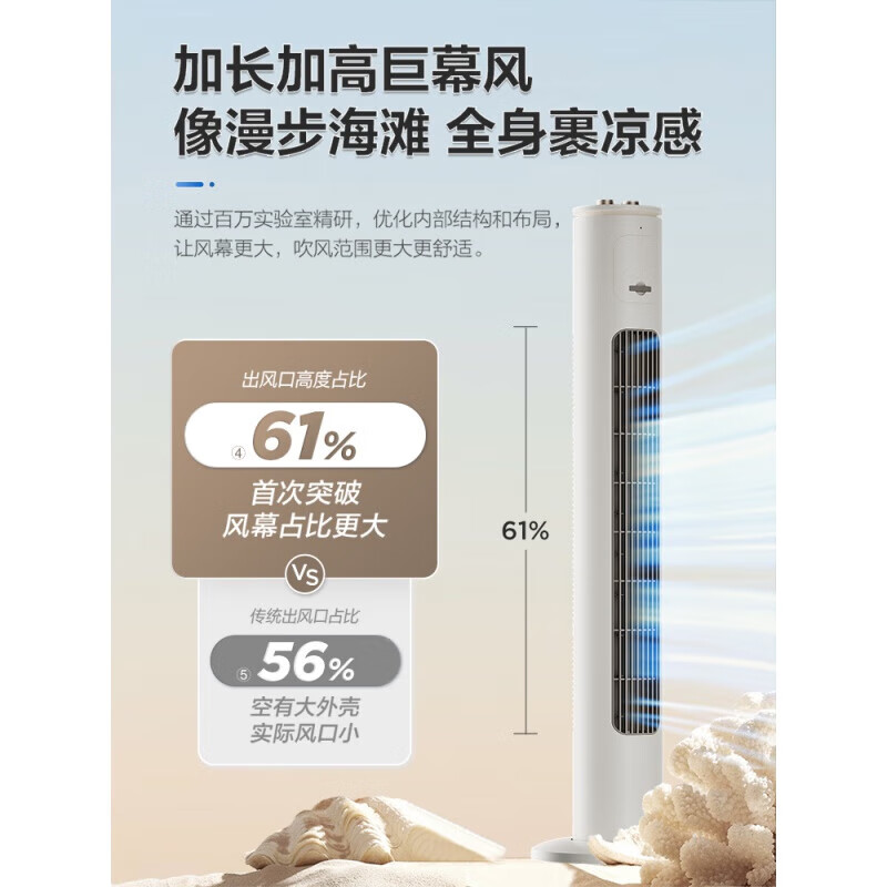 艾美特(AIRMATE)塔扇 空调扇家用无叶风扇遥控落地扇安全定时风扇FT-X17高清大图