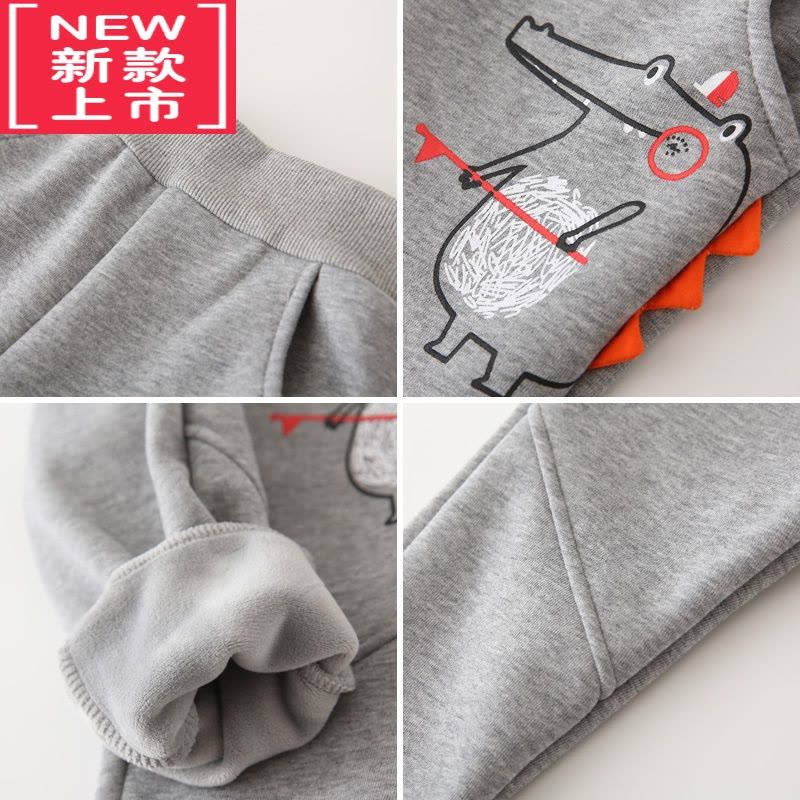 可莉允男童裤子加绒秋冬2022新款宝宝冬季一体绒运动长裤棉裤儿童保暖裤图片