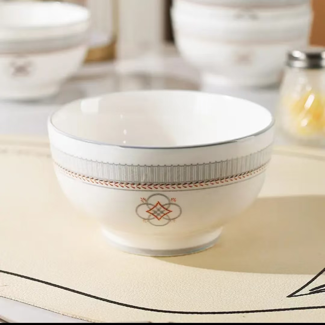 唐惠陶瓷餐具6头釉下彩家用碗套装中式复古唐山陶瓷碗星河TH-61506高清大图