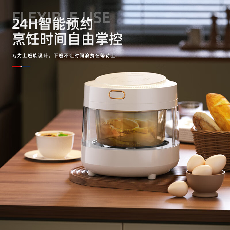 迈卡罗电饭煲高硼硅玻璃内胆烹饪可见智能预约方便省心MC-FB306高清大图