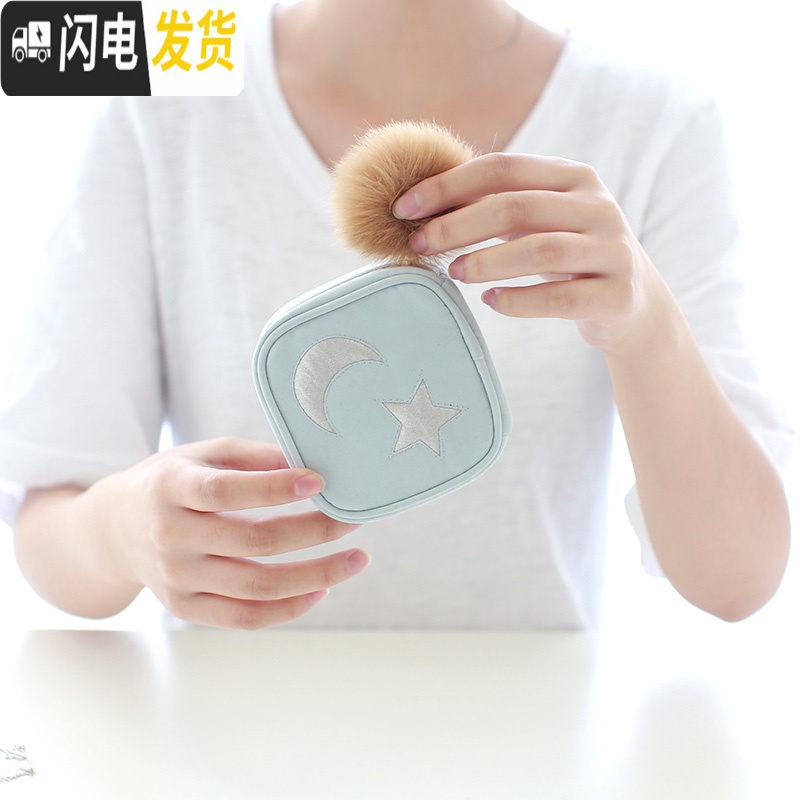 三维工匠饰品包ins网红可爱星星月亮首饰包收纳包随身便携耳饰耳坠首饰盒收纳盒高清大图