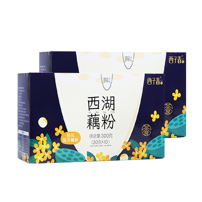 艺福堂 西湖藕粉 杭州特产300g 天然纯手工（桂花莲子） 300g/盒*2盒