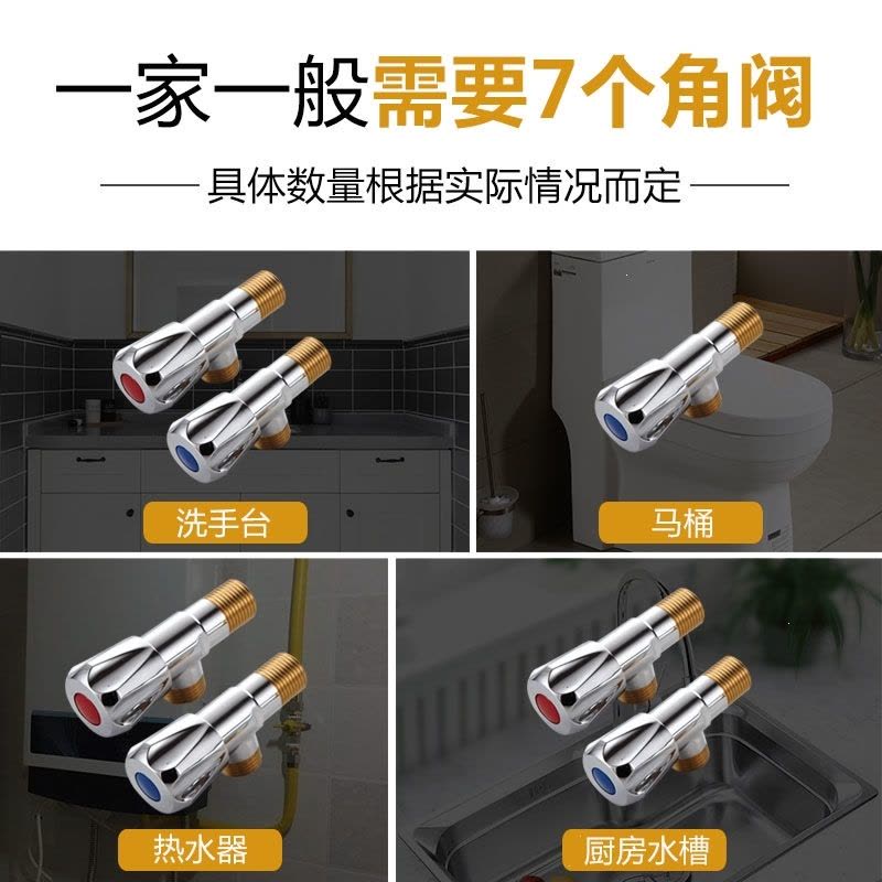 三角阀全铜304不锈钢角阀法耐一进二出角阀冷热水热水器三通加长阀图片