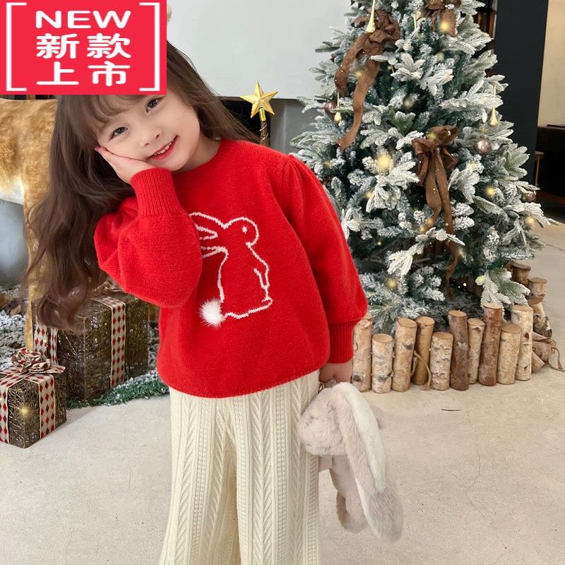 可莉允女童毛衣2022秋冬季新款儿童时髦保暖上衣潮宝宝洋气百搭甜美衣服图片