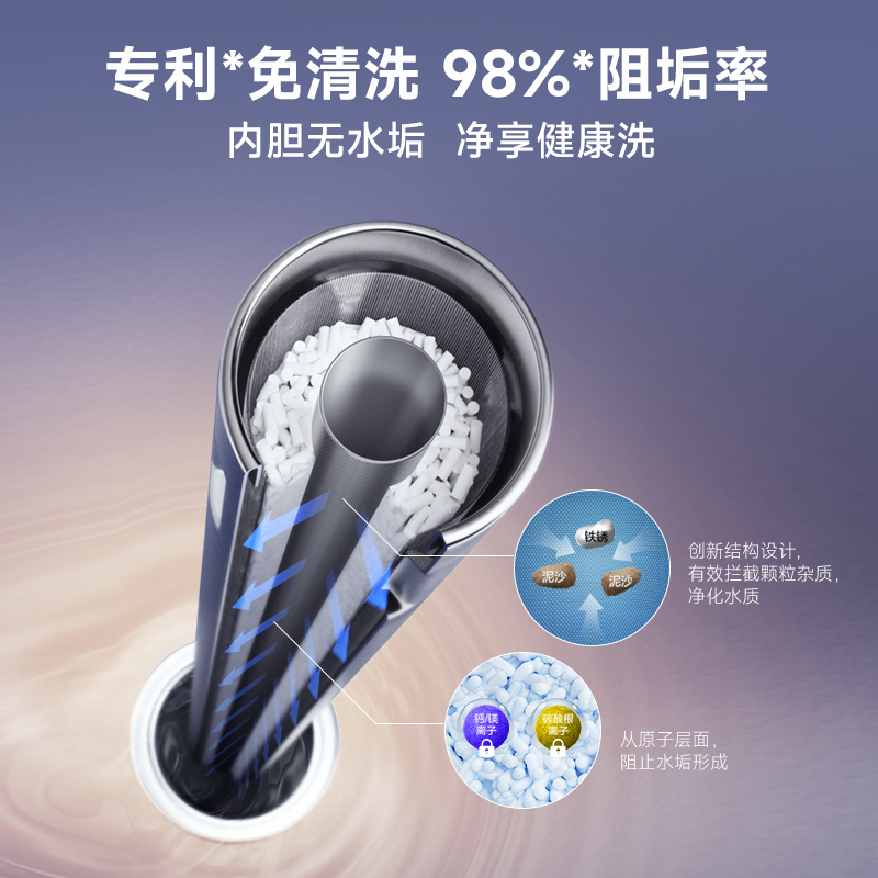 AO史密斯佳尼特60升电热水器 金圭内胆包8年 双棒分离速热 免清洗 1级能效 CTE-60JC2 3000W速热
