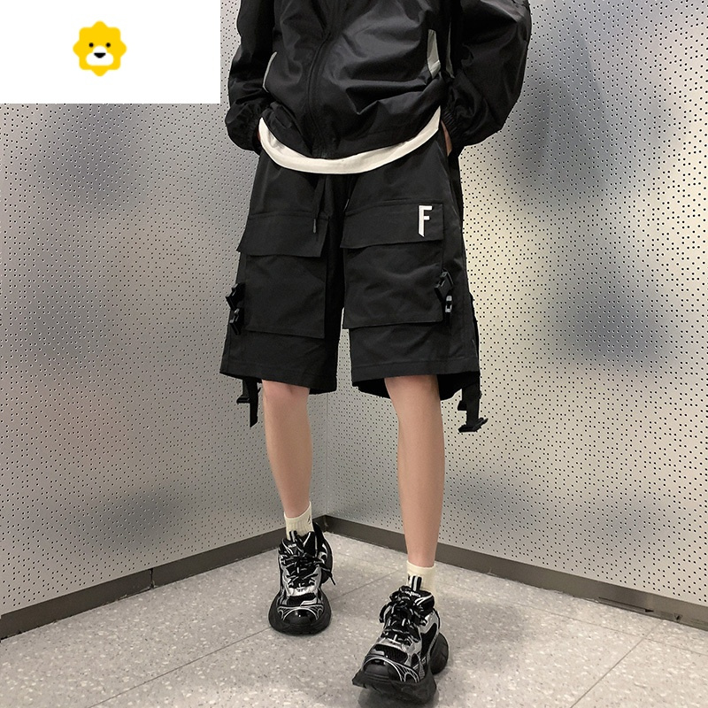 fish basket美式机能风工装短裤男款夏季潮牌高街五分裤宽松直筒男士