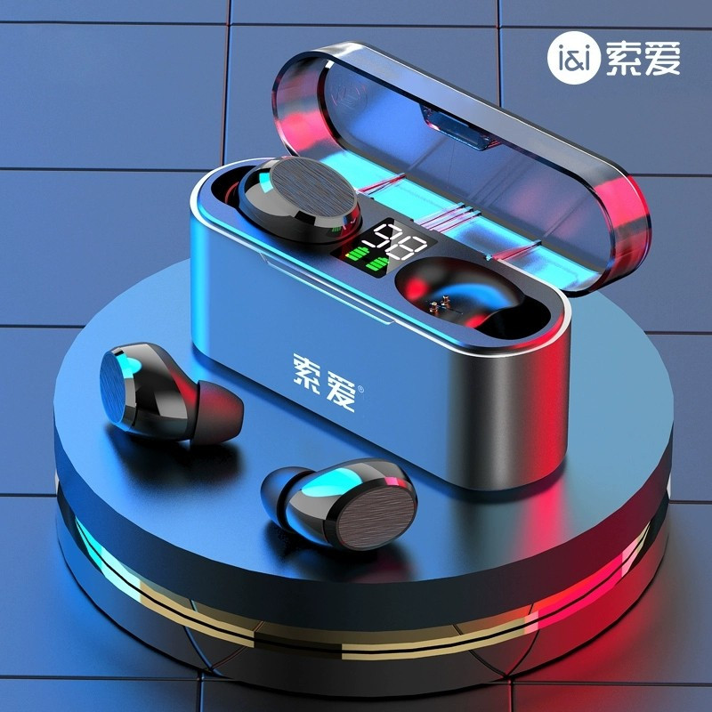 索爱(soaiy) 真无线蓝牙耳机适用于苹果iphone7/8/XR/Max 迷你超小运动智能触控入耳式华为小米手机耳机