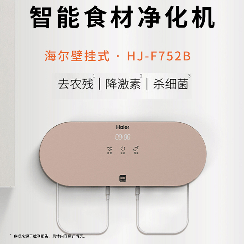 海尔(Haier)果蔬机净化器食材清洗机家用杀菌肉类除农残全自动洗菜机HJ-F752B