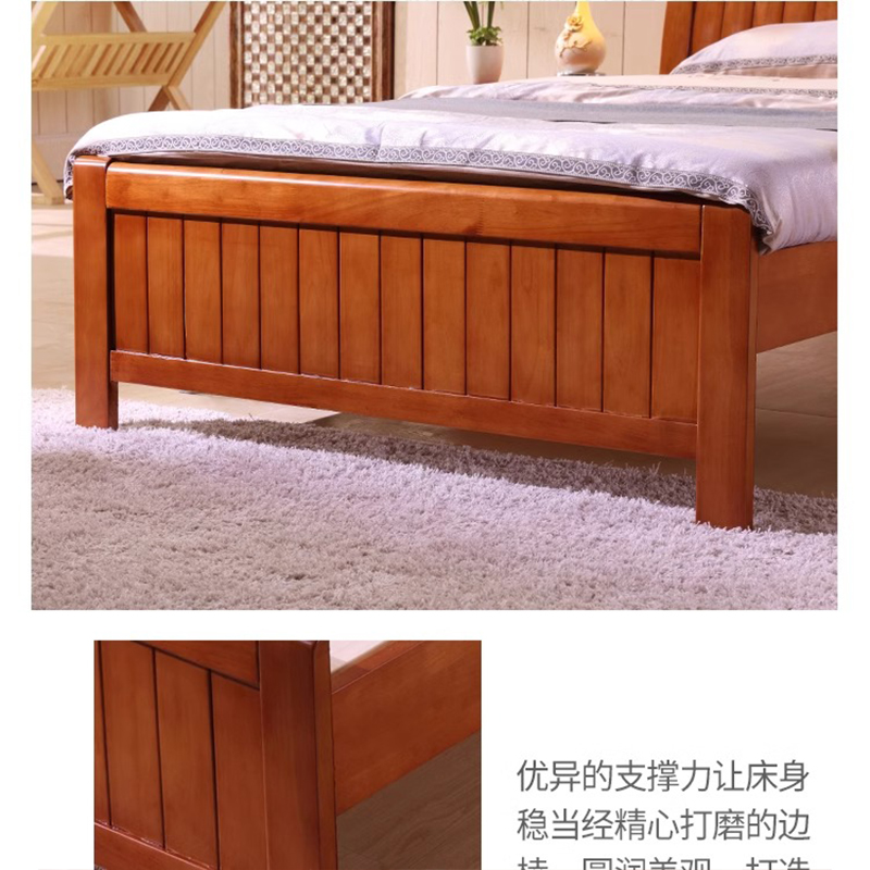翼澜 实木床 1米 张高清大图