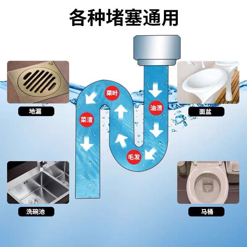 1瓶装[日常养护] 强力管道疏通剂厨房油污马桶厕所堵塞神器通下水道去