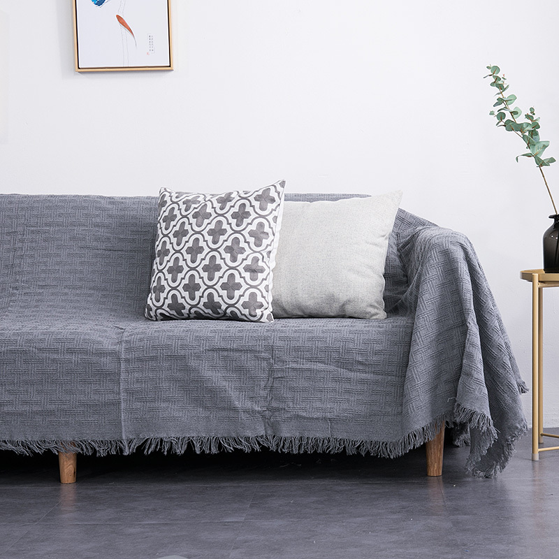 简约现代沙发套线毯子纯色沙发垫全盖巾网红insciaa防尘罩布艺民宿
