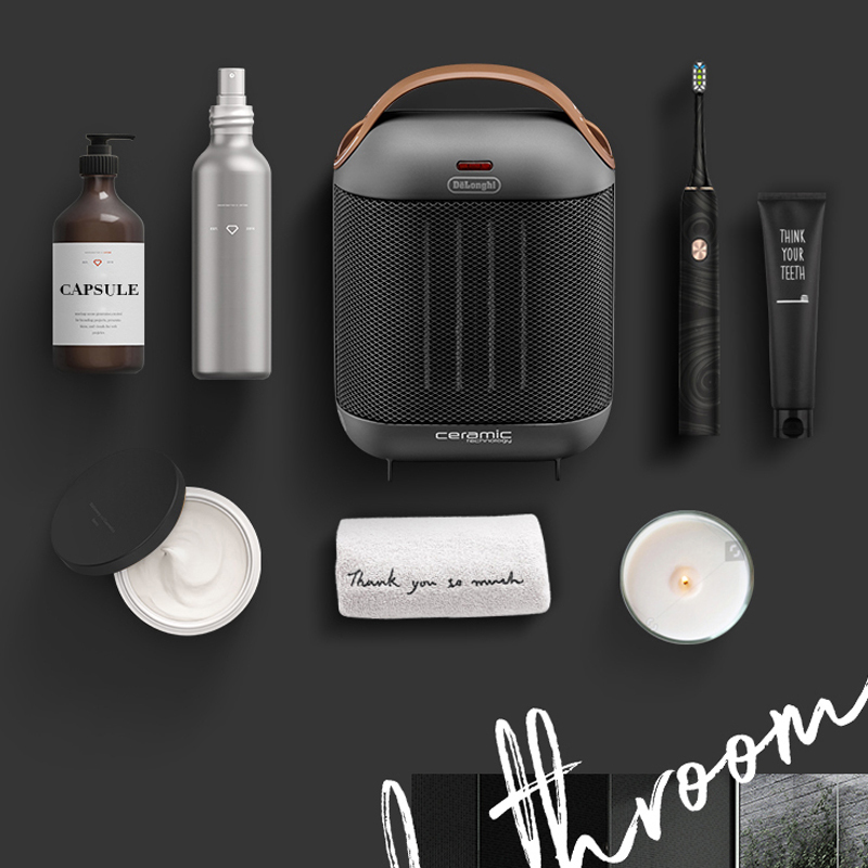 德龙(Delonghi)陶瓷暖风机HFX30C18灰 新年礼物春节送礼家用迷你便携办公室卧室可调节快速电暖气热取暖器