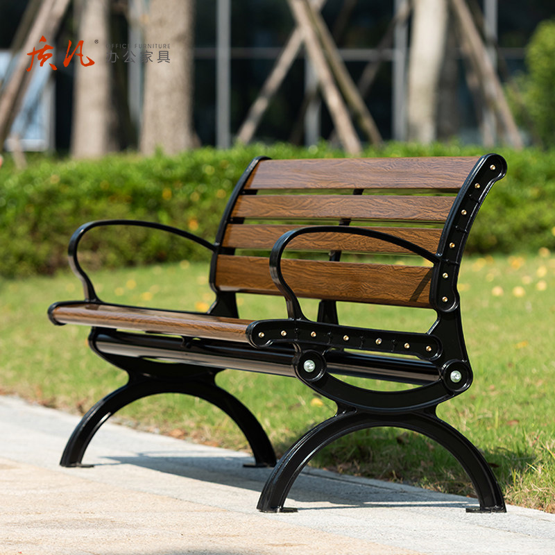 苏宁 质凡 公园椅户外长椅子铸铝椅脚+锌合金椅条180*60*77cm高清大图