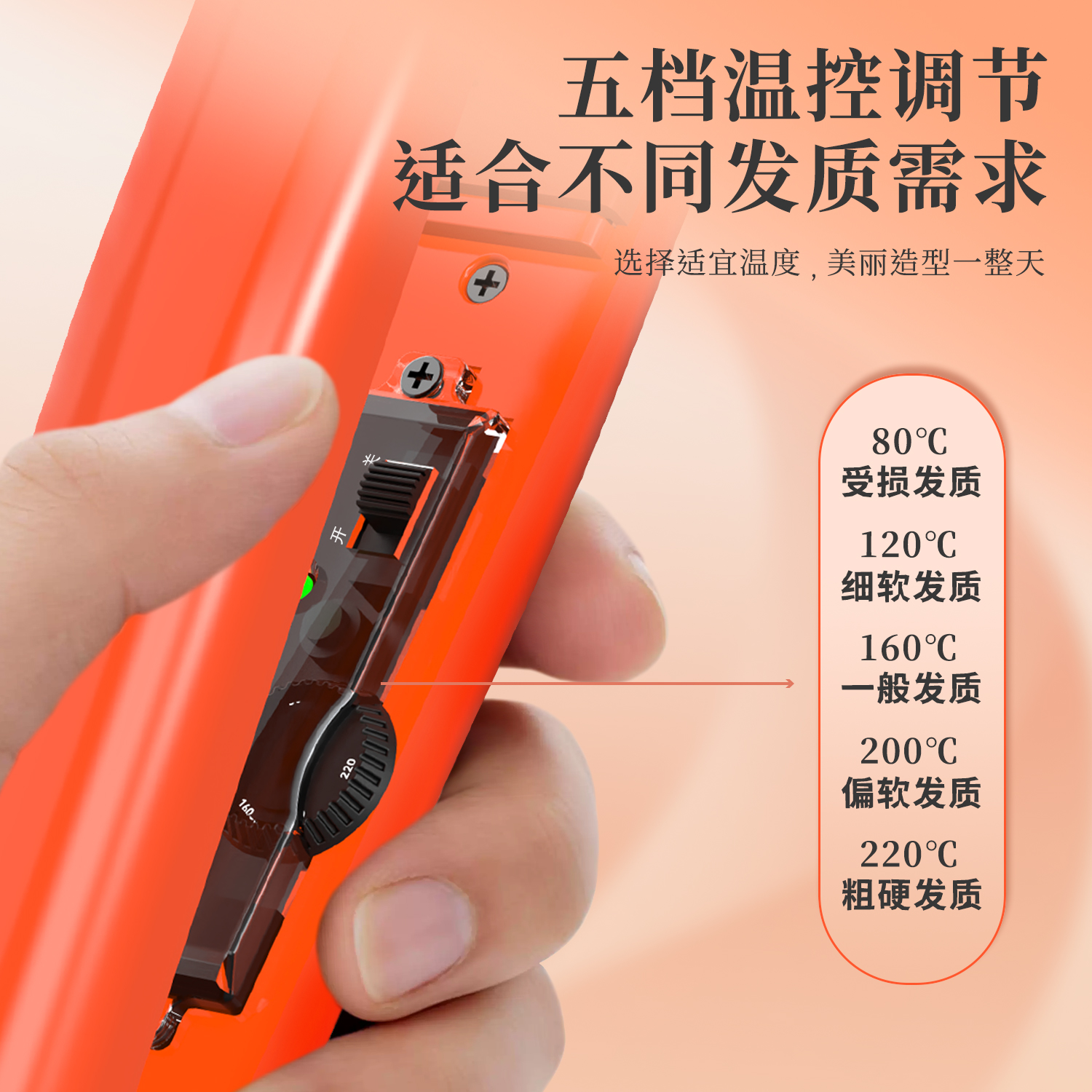 直发器不伤发直卷两用玉米烫拉刘海电夹板蓬松小夹板护发美发造型理发店生日礼物送女友 爱马仕橙高清大图