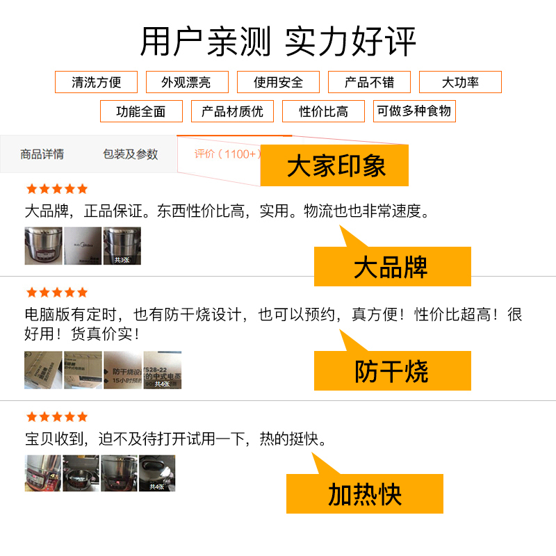 美的(Midea) 电蒸锅 SYS28-22优质不锈钢智能防干烧自动断电功能6L以上双层蒸笼支持预约定时 家用多功能锅