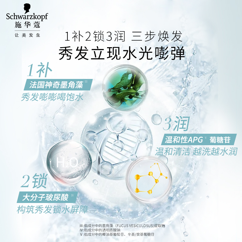 施华蔻(Schwarzkopf)水光弹润洗发露600ml高清大图