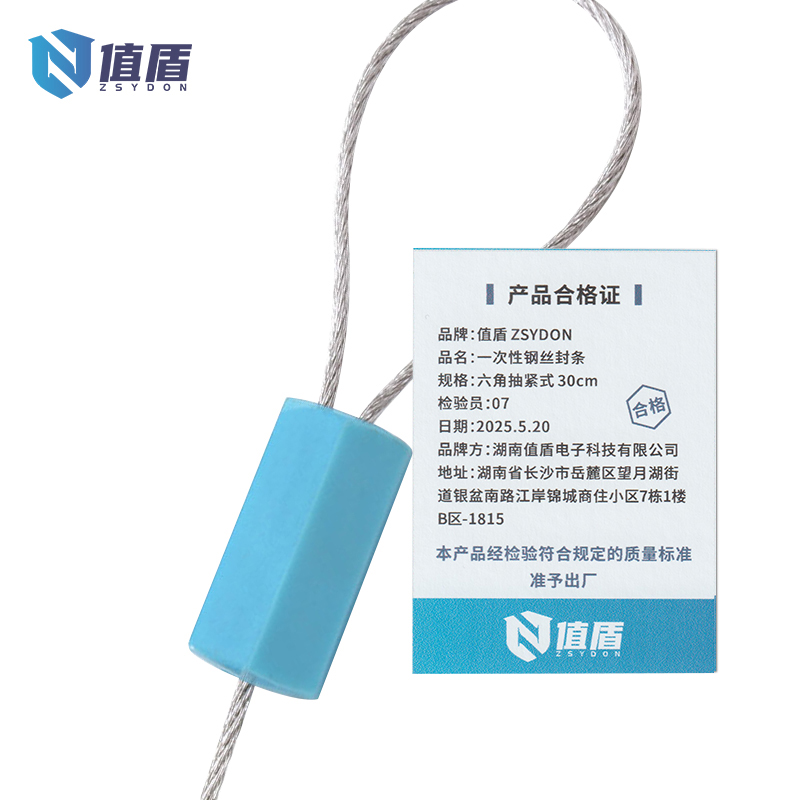 值盾 ZSYDON 一次性钢丝封条 六角抽紧式 30cm 条高清大图