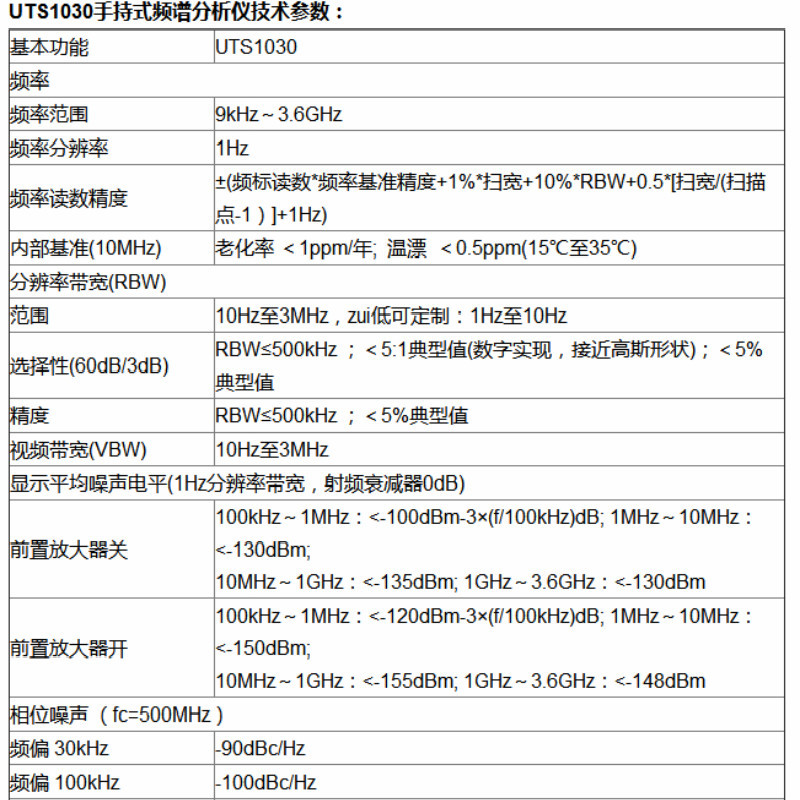 优利德 UNI-T UTS1030 UNI-T UT1000系列手持式频谱分析仪