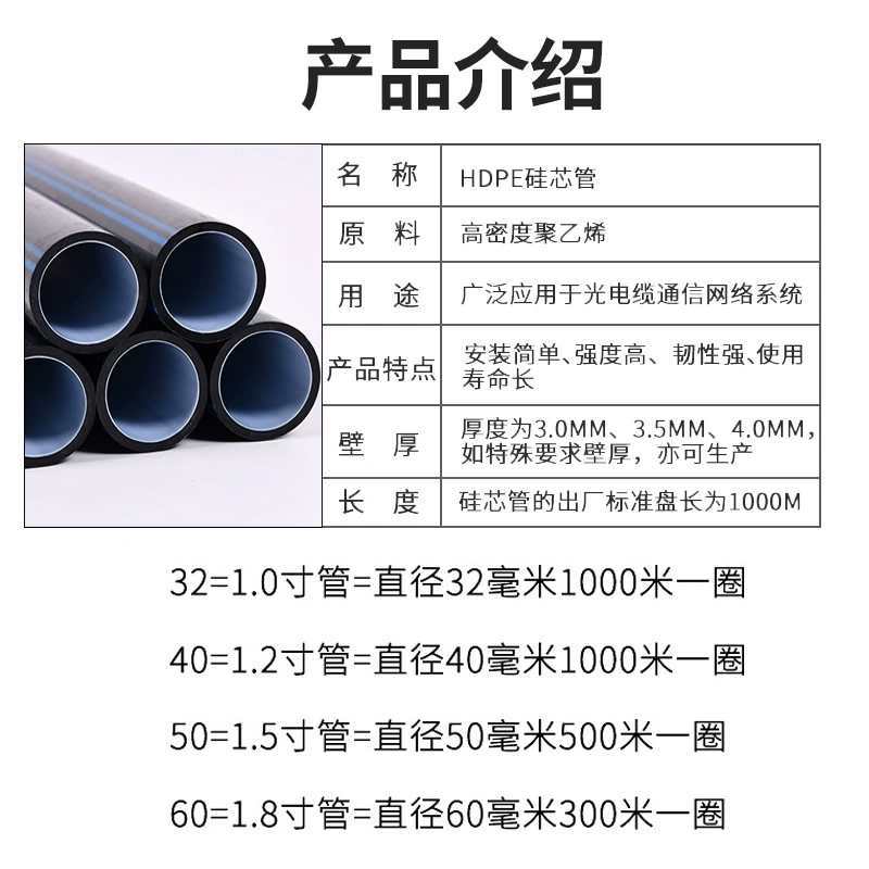 赛欧诺 保护光缆硅芯管40*33*3.5mm 米高清大图