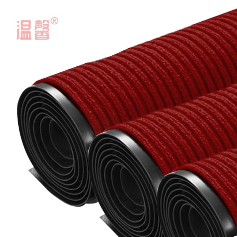 温馨 双条纹地垫 暗红色0.9*15m 卷高清大图