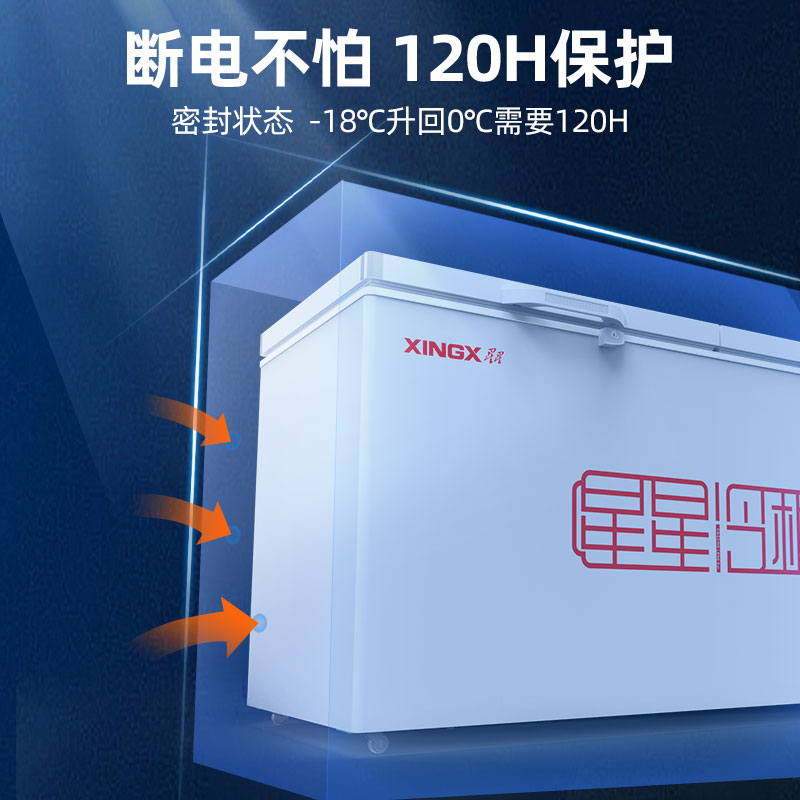 星星(XINGX) 518升商用大冷柜 家商两用 大冷冻力冰柜 断电保护 冷藏冷冻转换柜 BD/BC-528GE高清大图