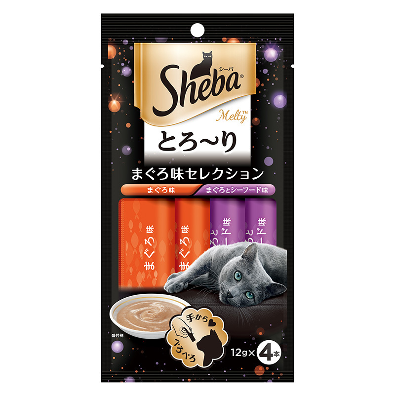 希宝原装进口猫条 成猫猫粮猫零食 吞拿鱼+海鲜 12g*4条软包猫罐头