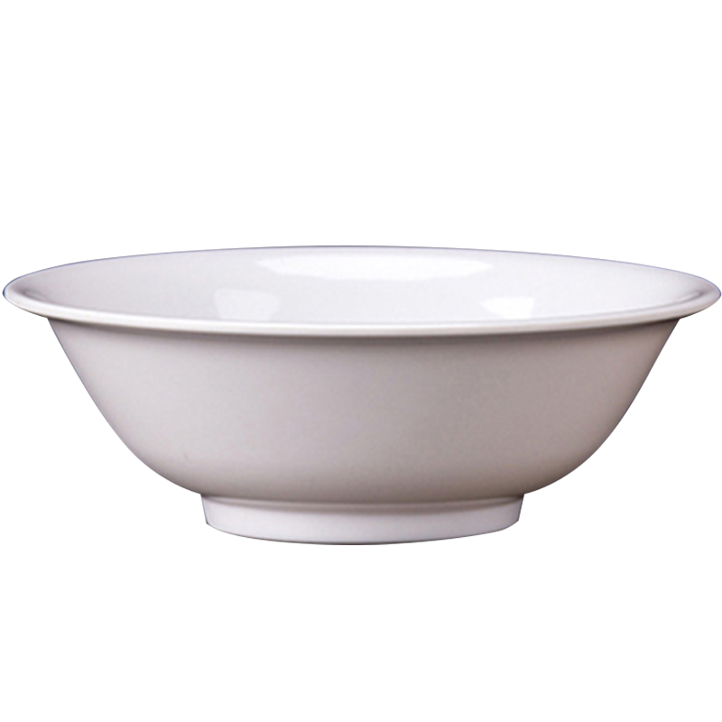 密胺白色小碗汤碗食堂餐厅商用中式米饭碗粥碗仿瓷塑料圆泉密胺瓷碗200mm高清大图