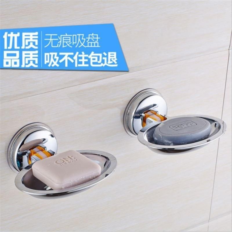 T84-圆形款肥皂盒 吸壁皂盘便携盒肥皂盒吸盘免打孔装免钉滤水创意盒装单层圆形厕。